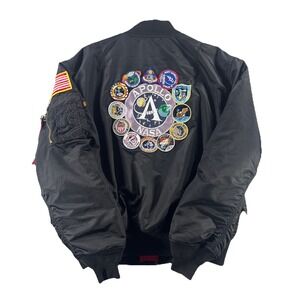 Alpha Industries Bomber Jacket Men's XL NASA MA-1 Apollo II Flight Reversible